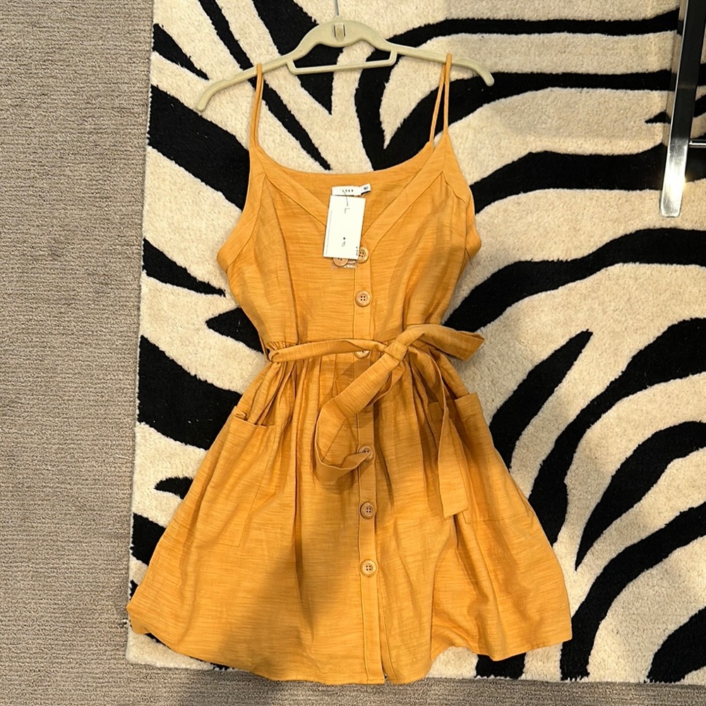 NWT Mustard Yellow Button-Down Dress